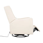 Fauteuil inclinable, pivotant et coulissant électrique – Gris / Blanc / Crème / Gris clair, Lin, 1 place