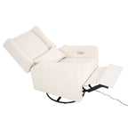 Fauteuil inclinable, pivotant et coulissant électrique – Gris / Blanc / Crème / Gris clair, Lin, 1 place