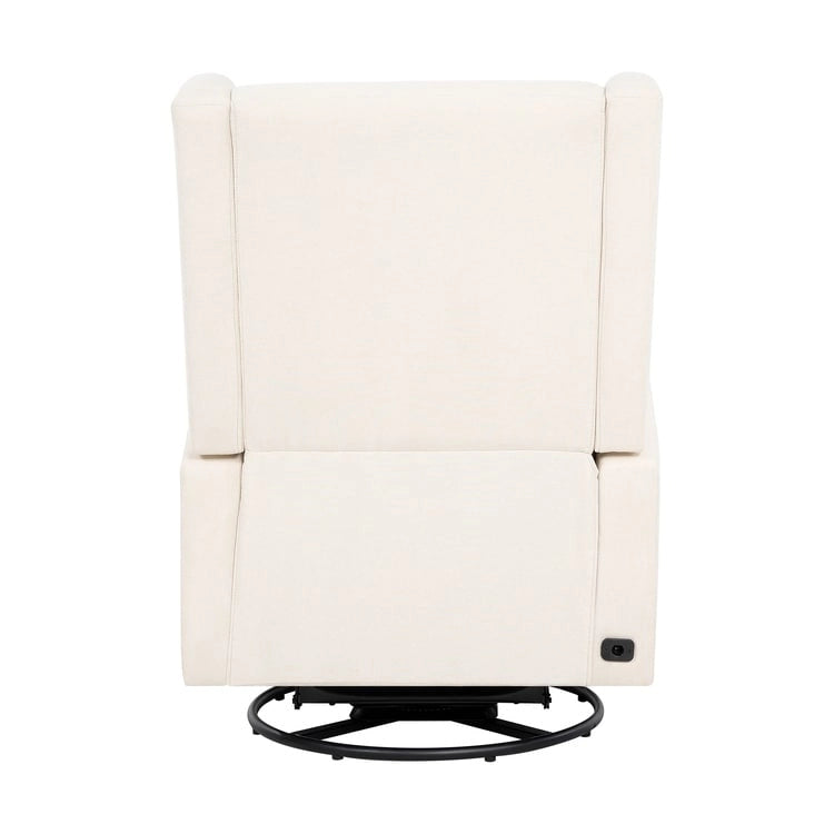 Fauteuil inclinable, pivotant et coulissant électrique – Gris / Blanc / Crème / Gris clair, Lin, 1 place
