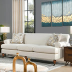 Canapé 3 places style Lawson 88" – Gris argenté / Bleu marine / Pêche / Beige / Olive / Lin / Bleu, Accoudoirs arrondis
