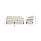 Canapé 3 places style Lawson 88" – Gris argenté / Bleu marine / Pêche / Beige / Olive / Lin / Bleu, Accoudoirs arrondis