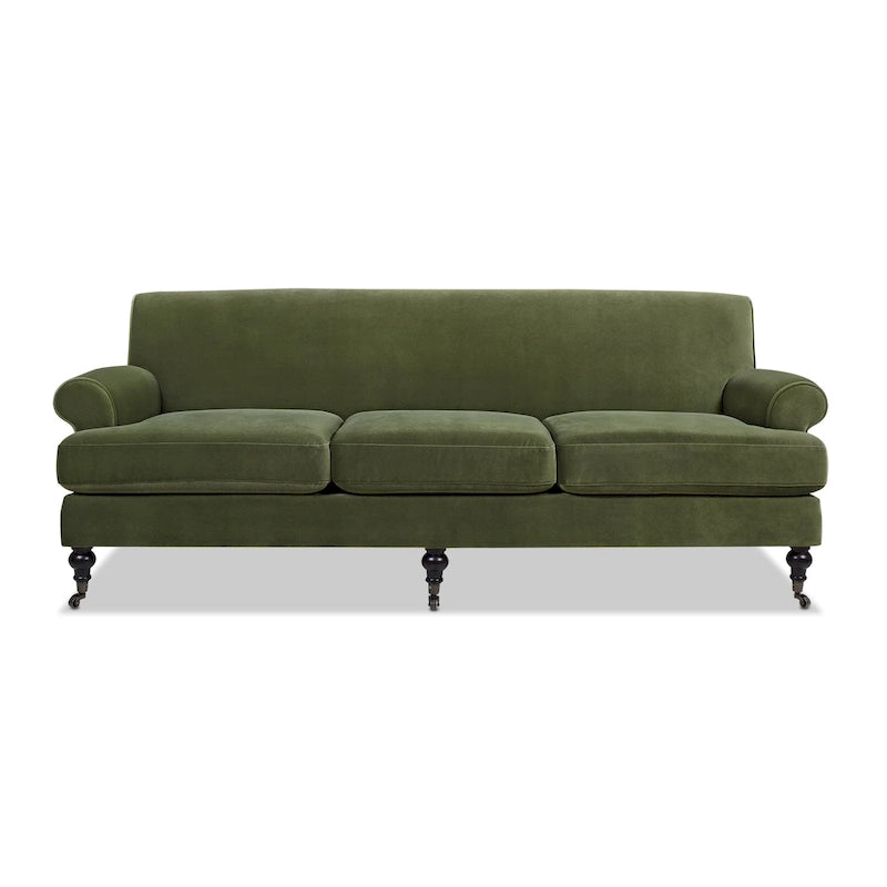 Canapé 3 places style Lawson 88" – Gris argenté / Bleu marine / Pêche / Beige / Olive / Lin / Bleu, Accoudoirs arrondis