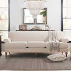 Canapé 3 places style Lawson 88" – Gris argenté / Bleu marine / Pêche / Beige / Olive / Lin / Bleu, Accoudoirs arrondis