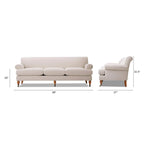 Canapé 3 places style Lawson 88" – Gris argenté / Bleu marine / Pêche / Beige / Olive / Lin / Bleu, Accoudoirs arrondis