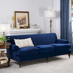 Canapé 3 places style Lawson 88" – Gris argenté / Bleu marine / Pêche / Beige / Olive / Lin / Bleu, Accoudoirs arrondis
