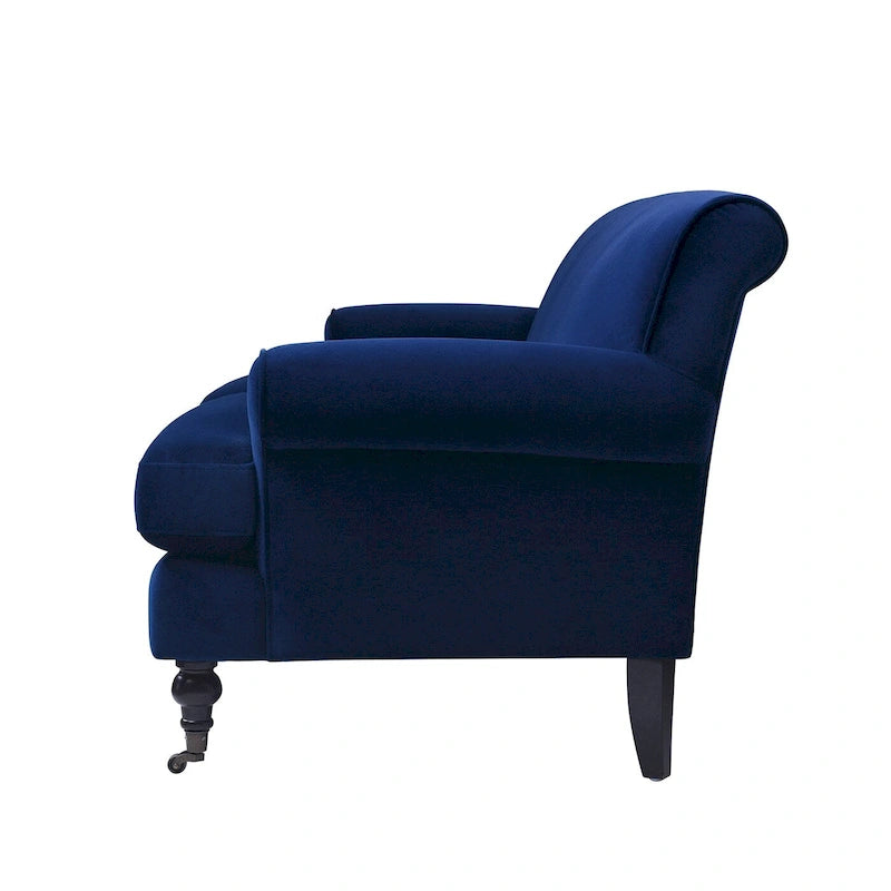 Canapé 3 places style Lawson 88" – Gris argenté / Bleu marine / Pêche / Beige / Olive / Lin / Bleu, Accoudoirs arrondis