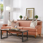 Canapé 3 places style Lawson 88" – Gris argenté / Bleu marine / Pêche / Beige / Olive / Lin / Bleu, Accoudoirs arrondis