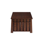 Table basse relevable de style Mission – Chêne foncé / Gris antique, 1 étagère inférieure, 2 à 4 places