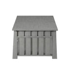 Table basse relevable de style Mission – Chêne foncé / Gris antique, 1 étagère inférieure, 2 à 4 places