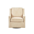 Fauteuil pivotant à 360° – Crème / Bleu aquatique vieilli / Gris, Chenille, 1 place