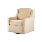 Fauteuil pivotant à 360° – Crème / Bleu aquatique vieilli / Gris, Chenille, 1 place