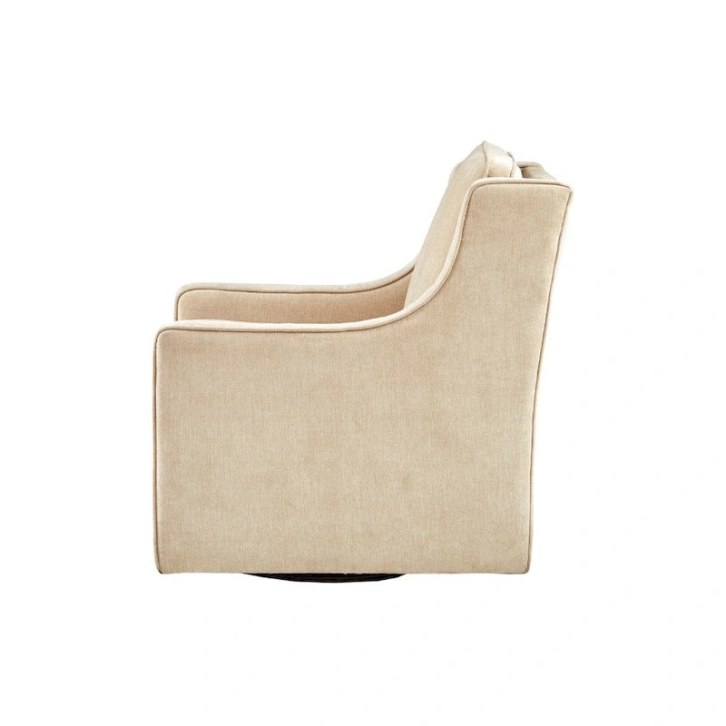 Fauteuil pivotant à 360° – Crème / Bleu aquatique vieilli / Gris, Chenille, 1 place