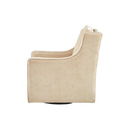 Fauteuil pivotant à 360° – Crème / Bleu aquatique vieilli / Gris, Chenille, 1 place