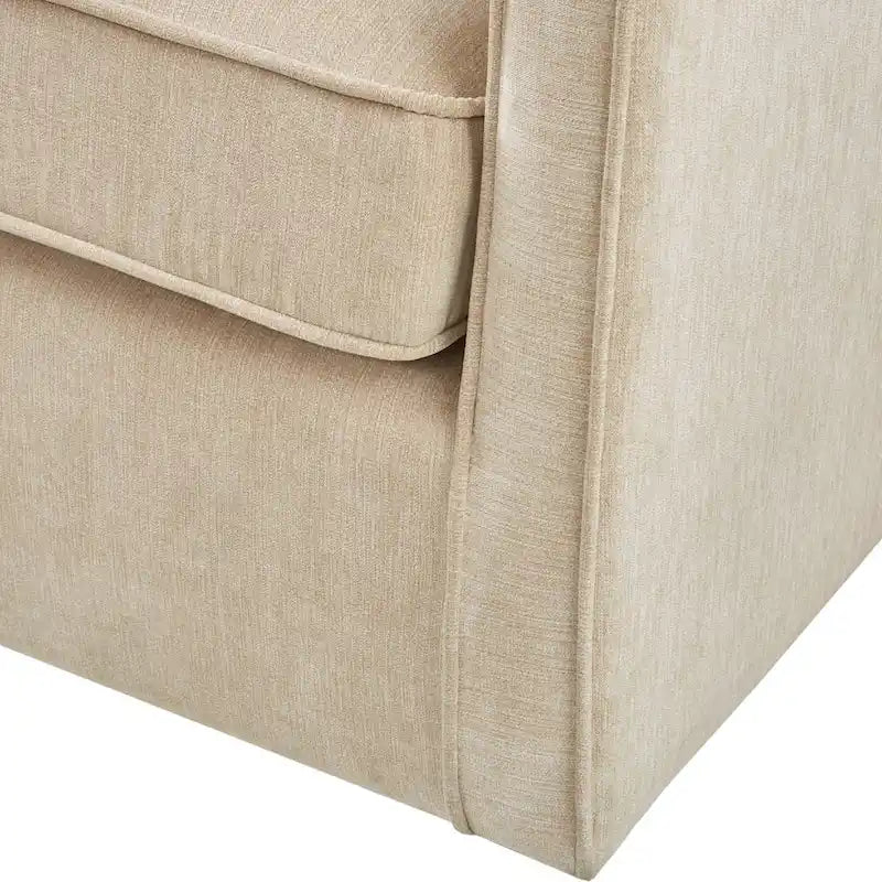 Fauteuil pivotant à 360° – Crème / Bleu aquatique vieilli / Gris, Chenille, 1 place