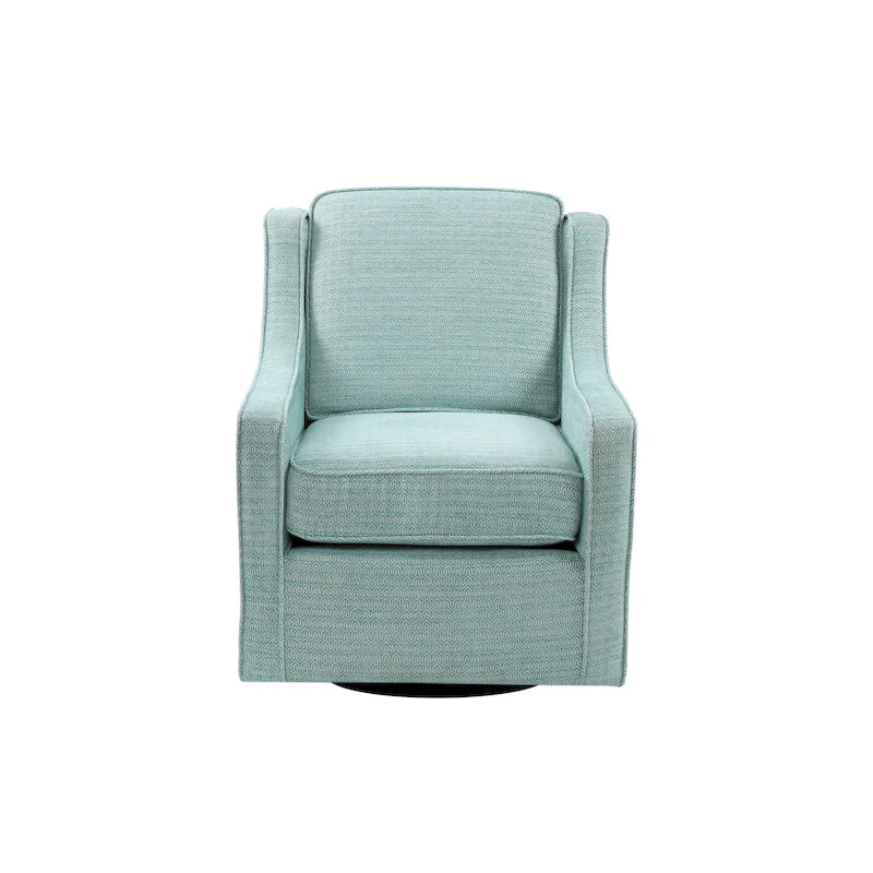 Fauteuil pivotant à 360° – Crème / Bleu aquatique vieilli / Gris, Chenille, 1 place