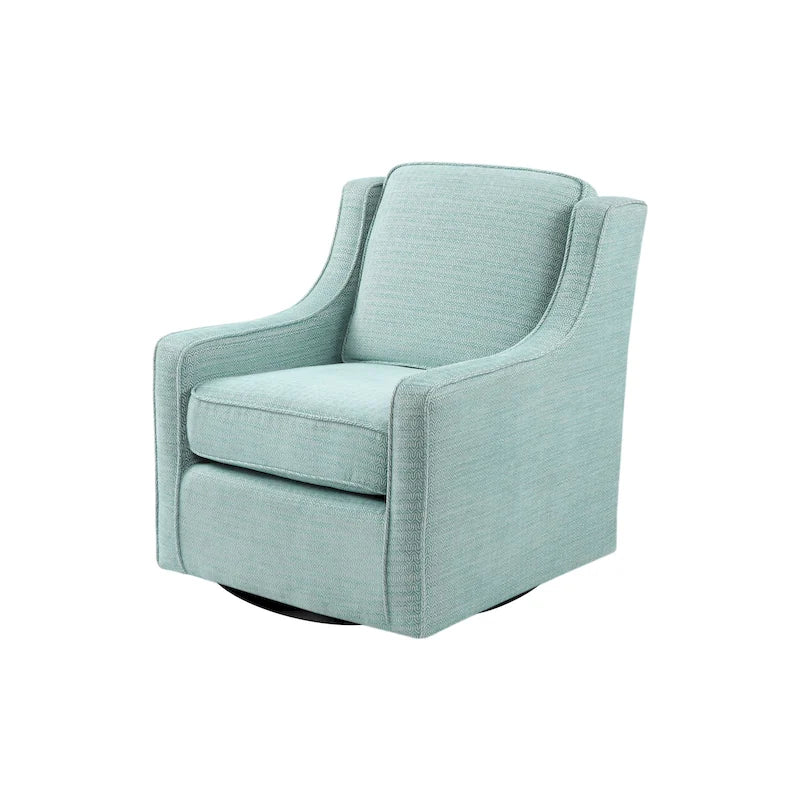 Fauteuil pivotant à 360° – Crème / Bleu aquatique vieilli / Gris, Chenille, 1 place