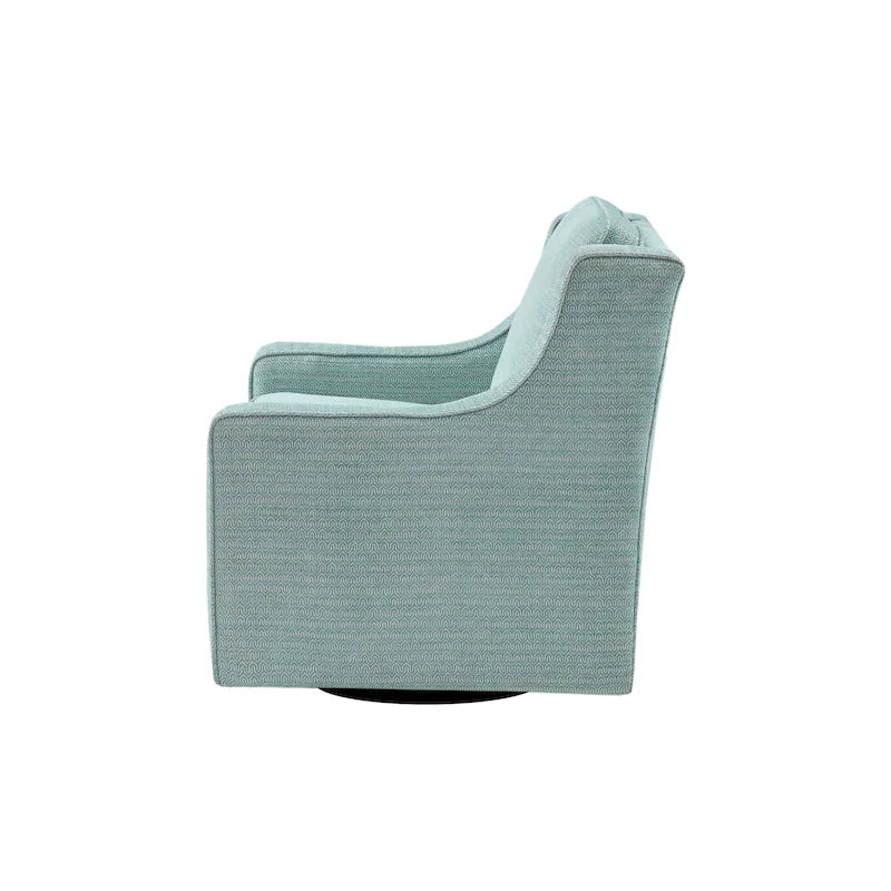 Fauteuil pivotant à 360° – Crème / Bleu aquatique vieilli / Gris, Chenille, 1 place
