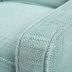 Fauteuil pivotant à 360° – Crème / Bleu aquatique vieilli / Gris, Chenille, 1 place