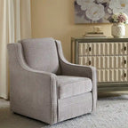 Fauteuil pivotant à 360° – Crème / Bleu aquatique vieilli / Gris, Chenille, 1 place