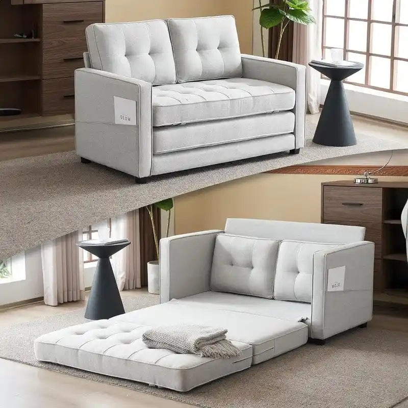 Canapé-lit pliable pour deux personnes – Noir / Beige / Rustique / Gris / Vert / Bleu marine, 2 tailles, 2 places