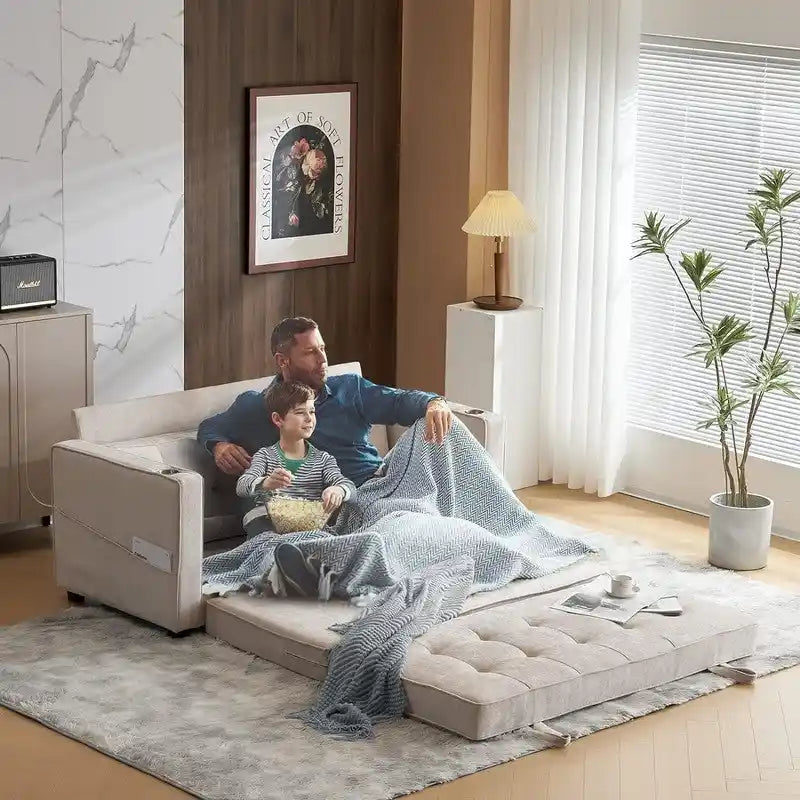 Canapé-lit pliable pour deux personnes – Noir / Beige / Rustique / Gris / Vert / Bleu marine, 2 tailles, 2 places