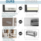 Canapé-lit pliable pour deux personnes – Noir / Beige / Rustique / Gris / Vert / Bleu marine, 2 tailles, 2 places