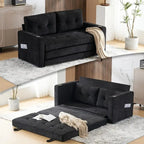 Canapé-lit pliable pour deux personnes – Noir / Beige / Rustique / Gris / Vert / Bleu marine, 2 tailles, 2 places