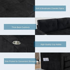 Canapé-lit pliable pour deux personnes – Noir / Beige / Rustique / Gris / Vert / Bleu marine, 2 tailles, 2 places