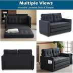 Canapé-lit pliable pour deux personnes – Noir / Beige / Rustique / Gris / Vert / Bleu marine, 2 tailles, 2 places