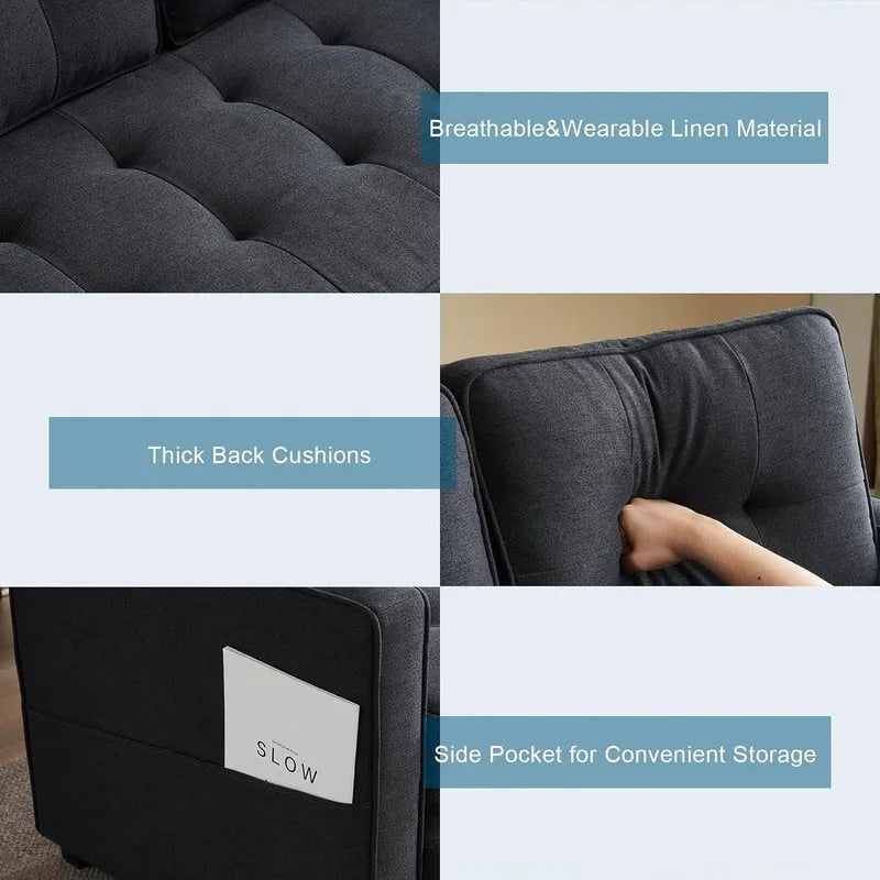 Canapé-lit pliable pour deux personnes – Noir / Beige / Rustique / Gris / Vert / Bleu marine, 2 tailles, 2 places