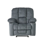 Fauteuil club inclinable en tissu – Latte / Gris acier / Chocolat, porte-gobelets, 1 place