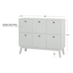 Meuble de rangement Mid-Century Modern à 6 portes – Vert Menthe / Blanc / Rose / Gris / Bleu, pieds fuselés, places assises S/O