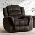Fauteuil inclinable planeur en polyester – Marron / Bleu fumée, dossier en cascade, 1 place