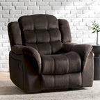 Fauteuil inclinable planeur en polyester – Marron / Bleu fumée, dossier en cascade, 1 place