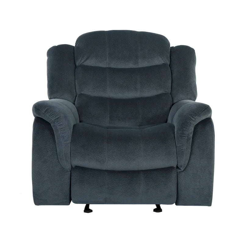 Fauteuil inclinable planeur en polyester – Marron / Bleu fumée, dossier en cascade, 1 place
