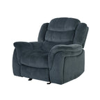 Fauteuil inclinable planeur en polyester – Marron / Bleu fumée, dossier en cascade, 1 place