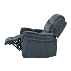 Fauteuil inclinable planeur en polyester – Marron / Bleu fumée, dossier en cascade, 1 place