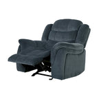 Fauteuil inclinable planeur en polyester – Marron / Bleu fumée, dossier en cascade, 1 place
