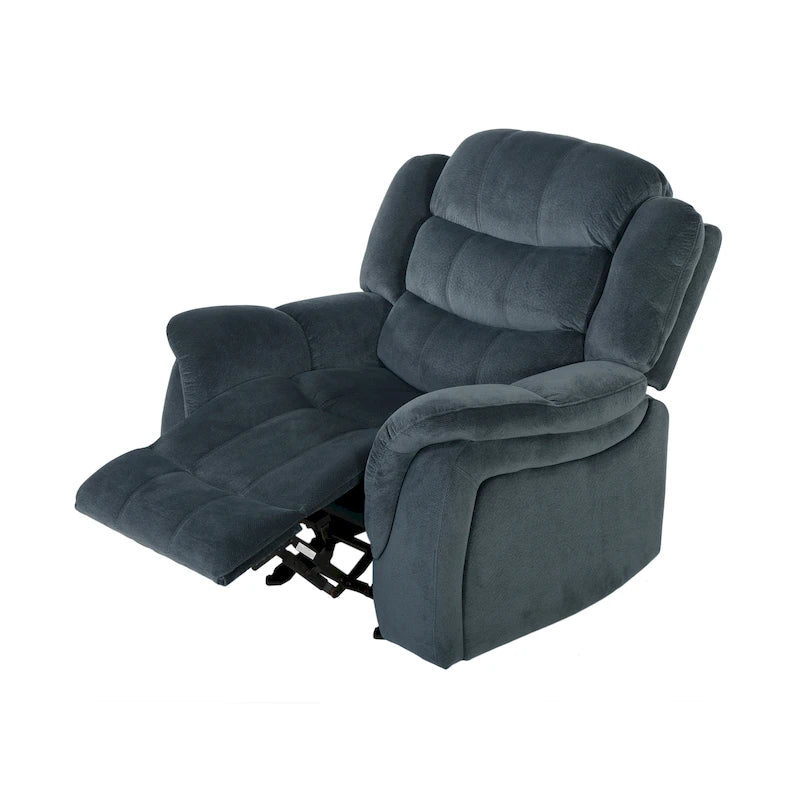 Fauteuil inclinable planeur en polyester – Marron / Bleu fumée, dossier en cascade, 1 place