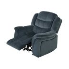 Fauteuil inclinable planeur en polyester – Marron / Bleu fumée, dossier en cascade, 1 place