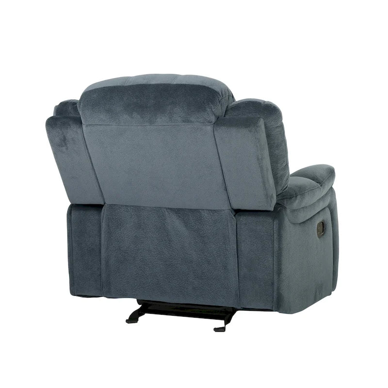 Fauteuil inclinable planeur en polyester – Marron / Bleu fumée, dossier en cascade, 1 place