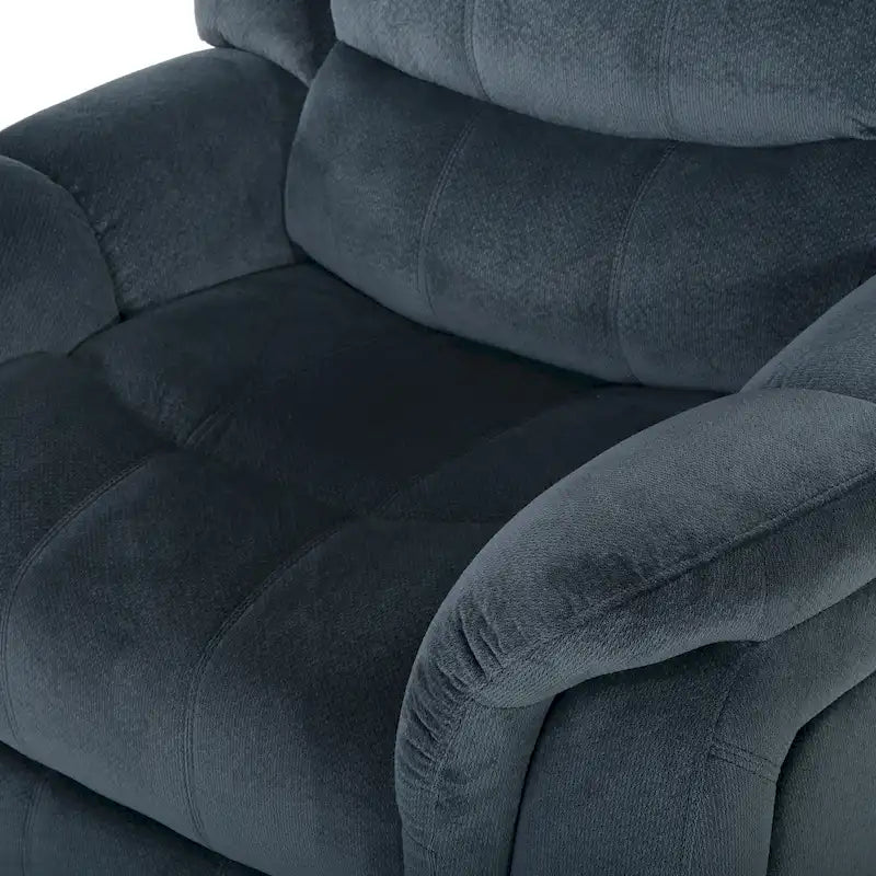 Fauteuil inclinable planeur en polyester – Marron / Bleu fumée, dossier en cascade, 1 place