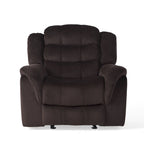 Fauteuil inclinable planeur en polyester – Marron / Bleu fumée, dossier en cascade, 1 place