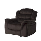 Fauteuil inclinable planeur en polyester – Marron / Bleu fumée, dossier en cascade, 1 place