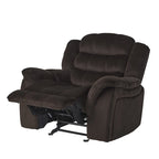 Fauteuil inclinable planeur en polyester – Marron / Bleu fumée, dossier en cascade, 1 place