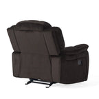 Fauteuil inclinable planeur en polyester – Marron / Bleu fumée, dossier en cascade, 1 place