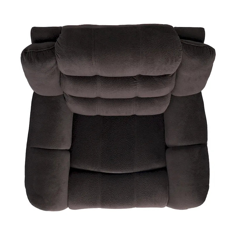 Fauteuil inclinable planeur en polyester – Marron / Bleu fumée, dossier en cascade, 1 place