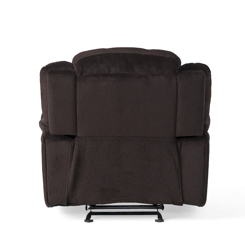 Fauteuil inclinable planeur en polyester – Marron / Bleu fumée, dossier en cascade, 1 place