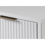 Commode double moderne à 6 tiroirs – Vert Sauge / Gris Foncé / Gris Clair / Noir / Blanc / Bleu Nuit, Façade nervurée