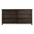 Commode 6 tiroirs en pin massif style shaker – Espresso / Noyer / Cerisier / Naturel, Large